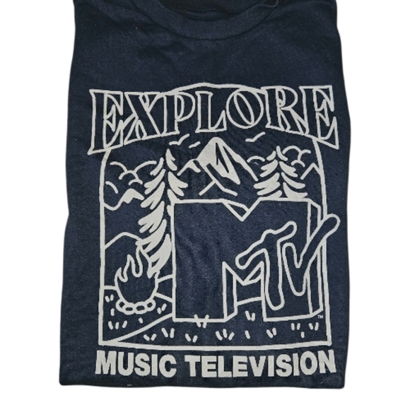 MTV Explore Graphic Navy Men's Crewneck Sweater - Size M - Picture 3 of 4